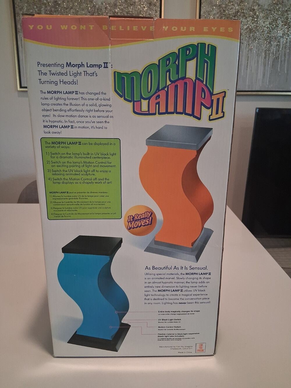 VTG Can You Imagine Morph Lamp II Black Light Motion Green Y2K Open Box NEW NOS